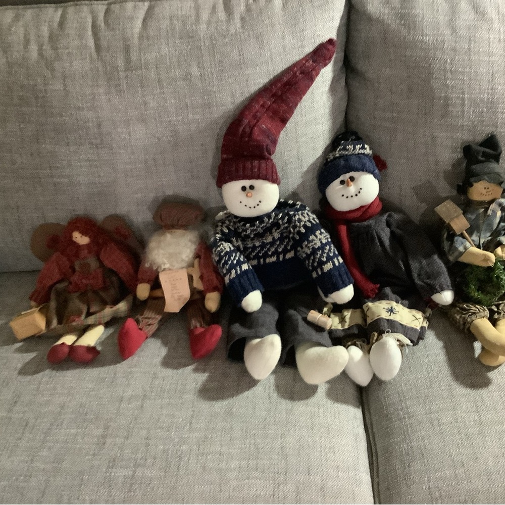 Lot of 5 Country & Primitive Snowmen, Angel & Santa $15.00 For All